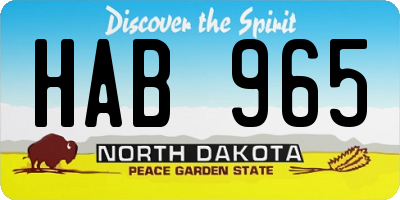 ND license plate HAB965