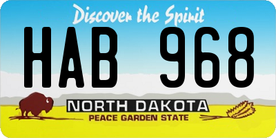 ND license plate HAB968