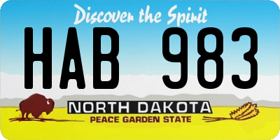ND license plate HAB983