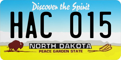 ND license plate HAC015