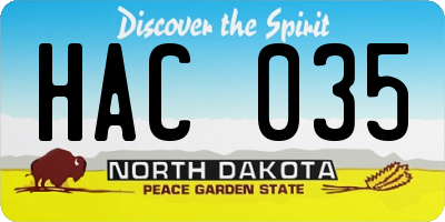 ND license plate HAC035