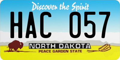 ND license plate HAC057