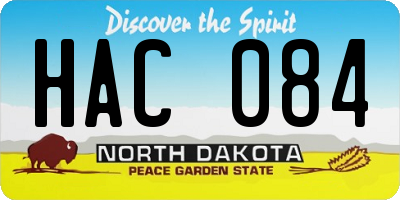 ND license plate HAC084