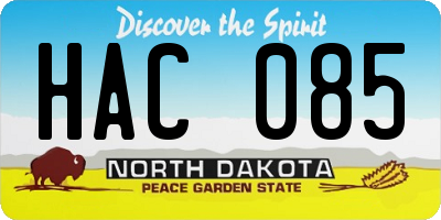 ND license plate HAC085