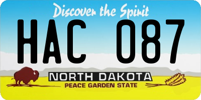 ND license plate HAC087