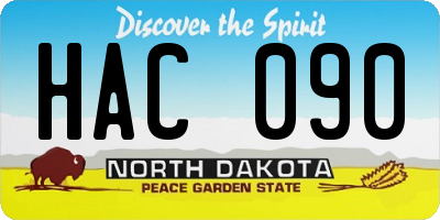ND license plate HAC090