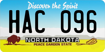 ND license plate HAC096