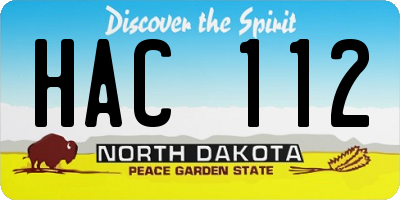 ND license plate HAC112