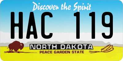 ND license plate HAC119