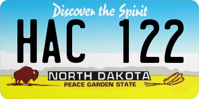 ND license plate HAC122