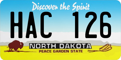 ND license plate HAC126