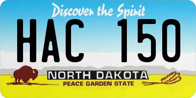 ND license plate HAC150