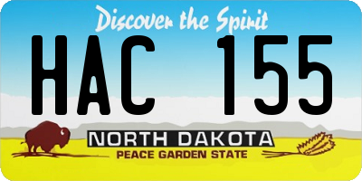 ND license plate HAC155
