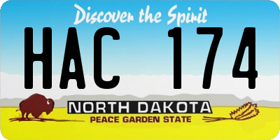 ND license plate HAC174