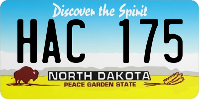 ND license plate HAC175