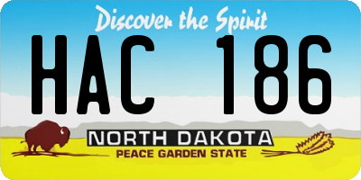 ND license plate HAC186