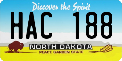 ND license plate HAC188
