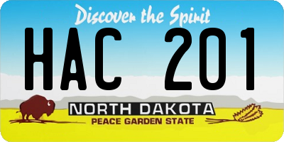 ND license plate HAC201