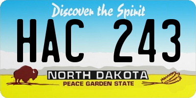 ND license plate HAC243