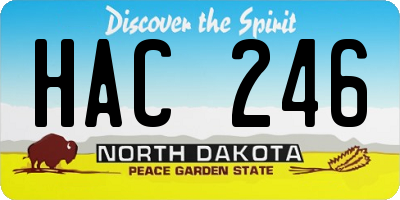 ND license plate HAC246