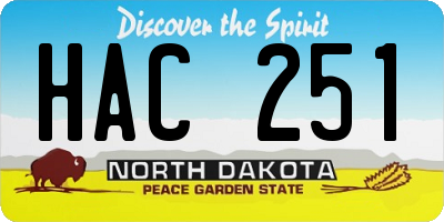 ND license plate HAC251