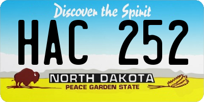 ND license plate HAC252