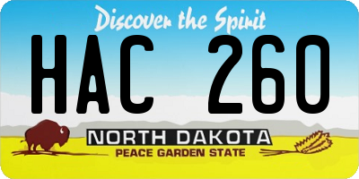ND license plate HAC260