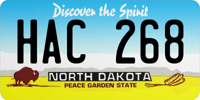 ND license plate HAC268