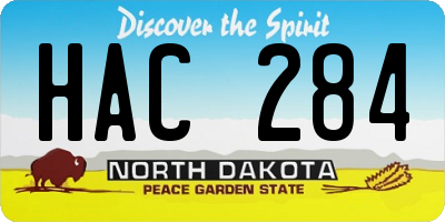 ND license plate HAC284