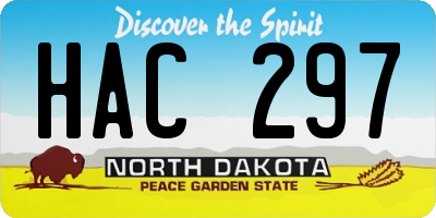 ND license plate HAC297