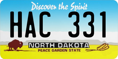 ND license plate HAC331