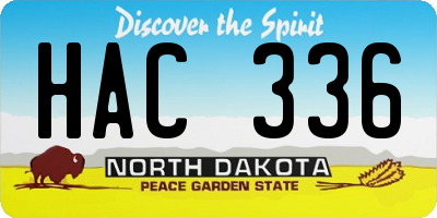 ND license plate HAC336