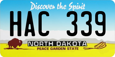 ND license plate HAC339