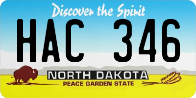 ND license plate HAC346