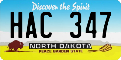 ND license plate HAC347