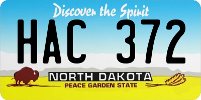 ND license plate HAC372