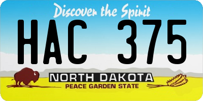 ND license plate HAC375