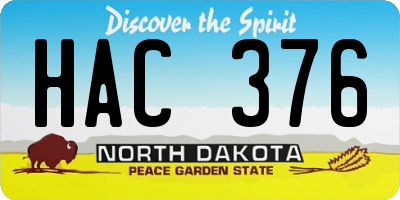 ND license plate HAC376