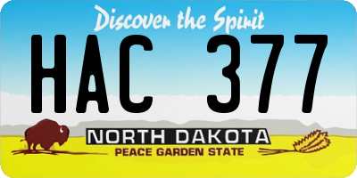 ND license plate HAC377