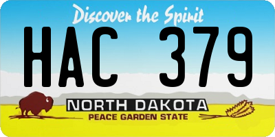 ND license plate HAC379