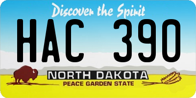 ND license plate HAC390