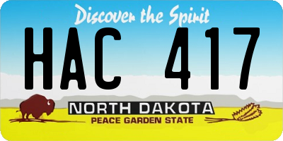 ND license plate HAC417