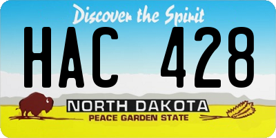 ND license plate HAC428