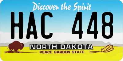 ND license plate HAC448