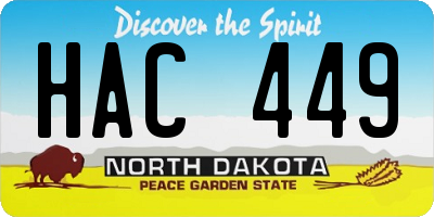 ND license plate HAC449