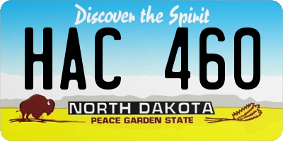 ND license plate HAC460