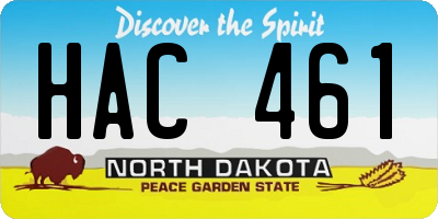 ND license plate HAC461
