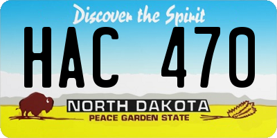 ND license plate HAC470