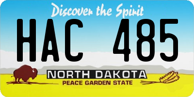 ND license plate HAC485