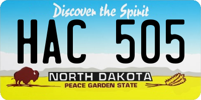 ND license plate HAC505